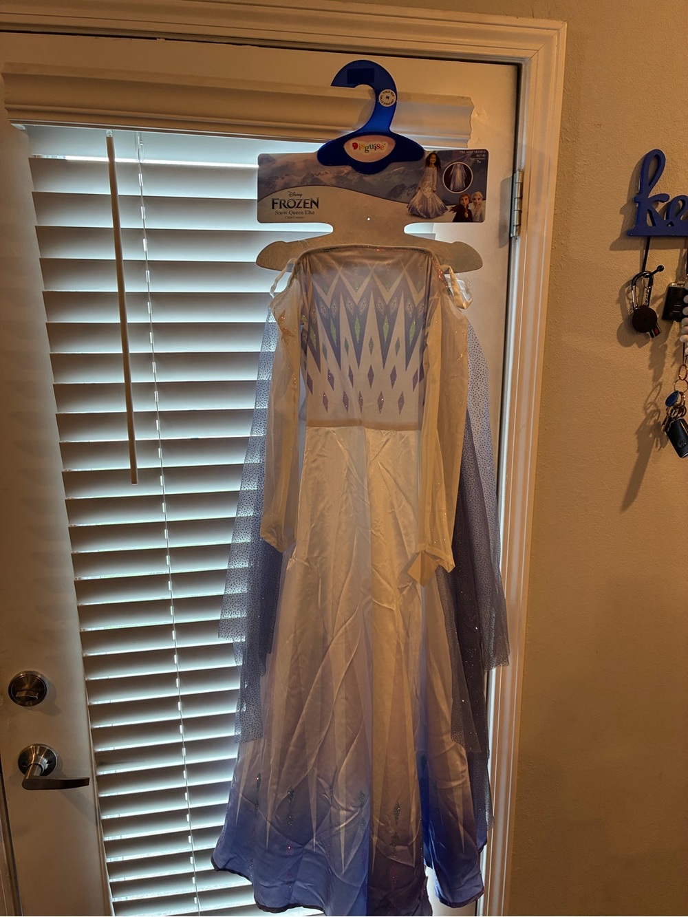 Disney Elsa Costume Dress in Blue and White with Sparkling Cape